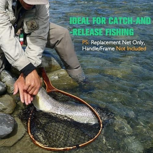 15.75-Inch Nylon Fishing Landing Net Replacement Mesh - Deep Catch & Release Net