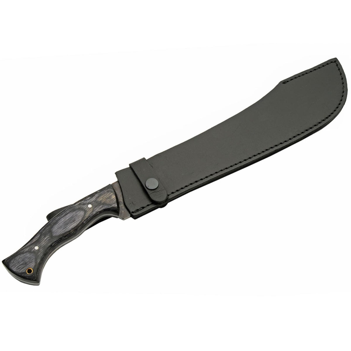 18-Inch High Carbon Steel Machete with Leather Sheath - Full Tang Outdoor Tool