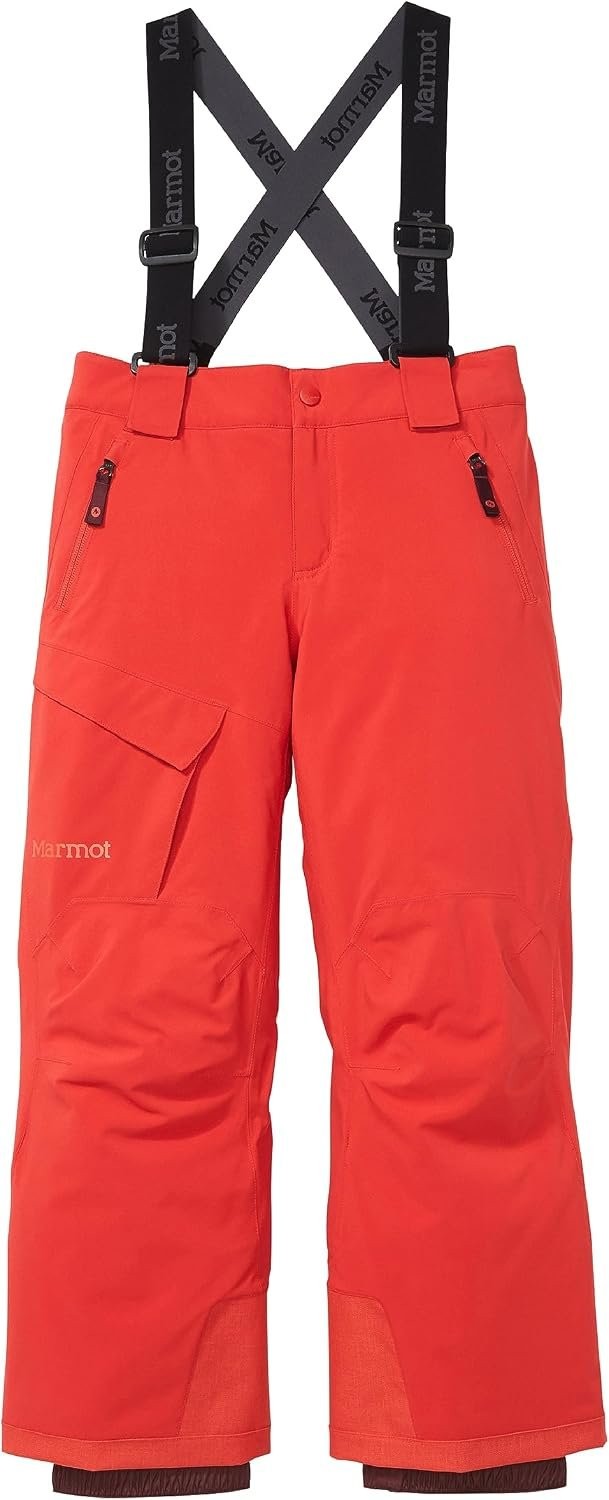 Kids Insulated Snow Pants - Waterproof & Breathable Winter Ski Wear - Cairo Red, Medium