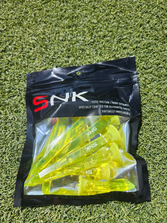 Unbreakable Plastic Golf Tees 8 Pack Long & Short Distance Tees Yellow