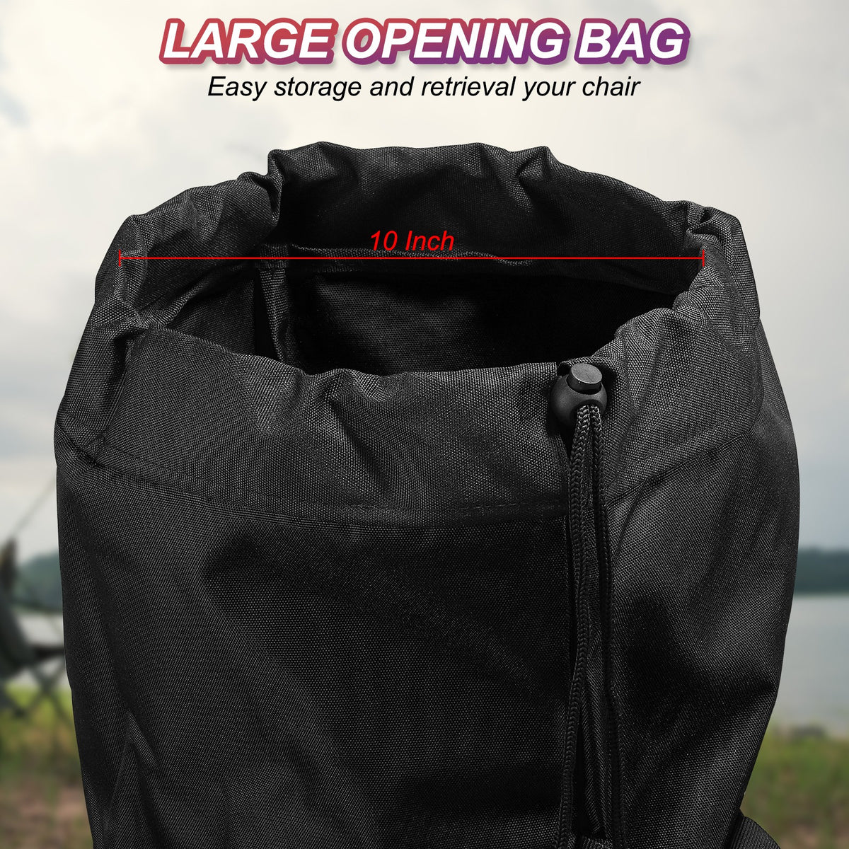 47-Inch Foldable Camping Chair Carry Bag with Side Pocket