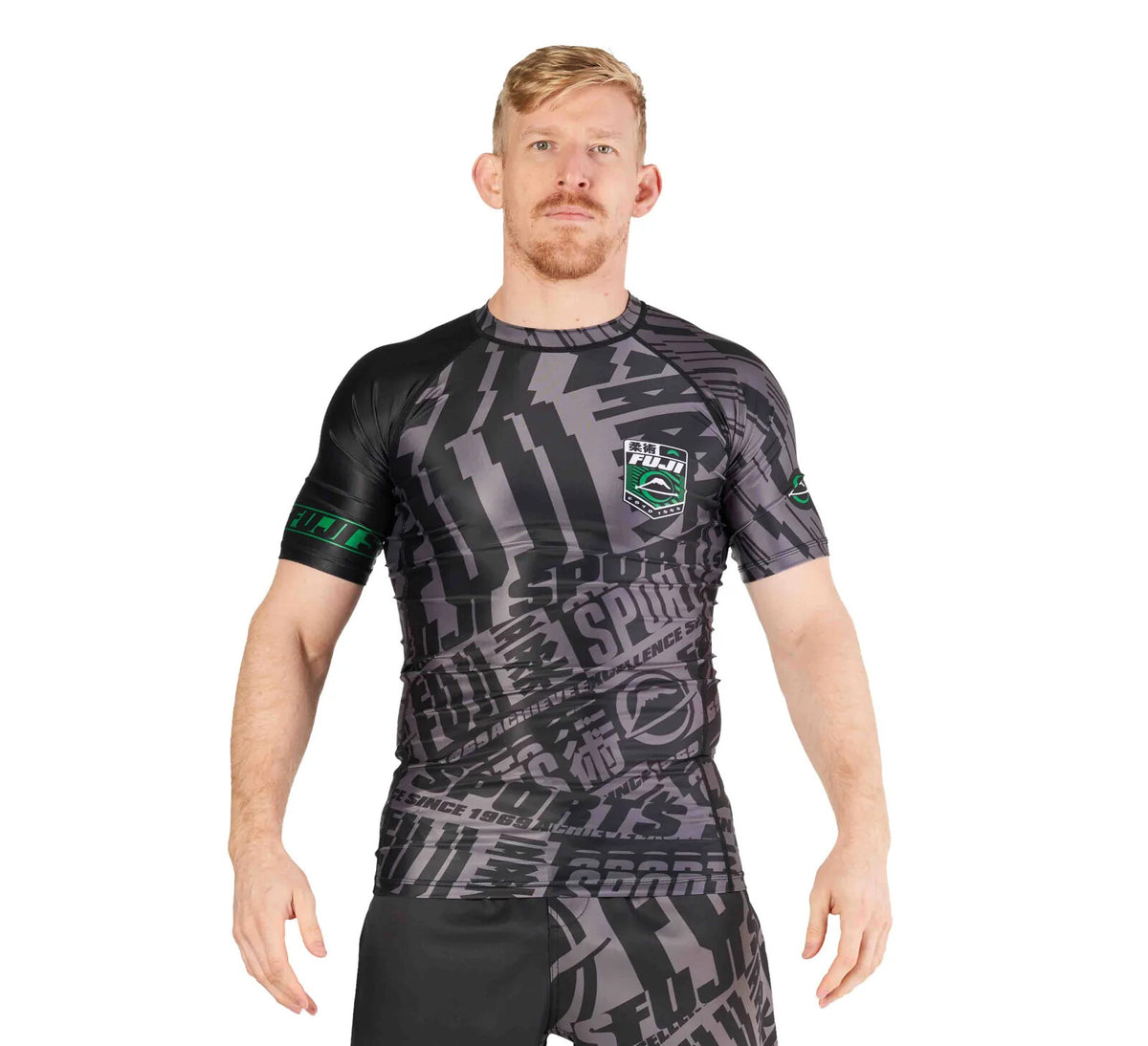 High Impact MMA Rashguard for Jiu Jitsu and Combat Sports - Black/Green