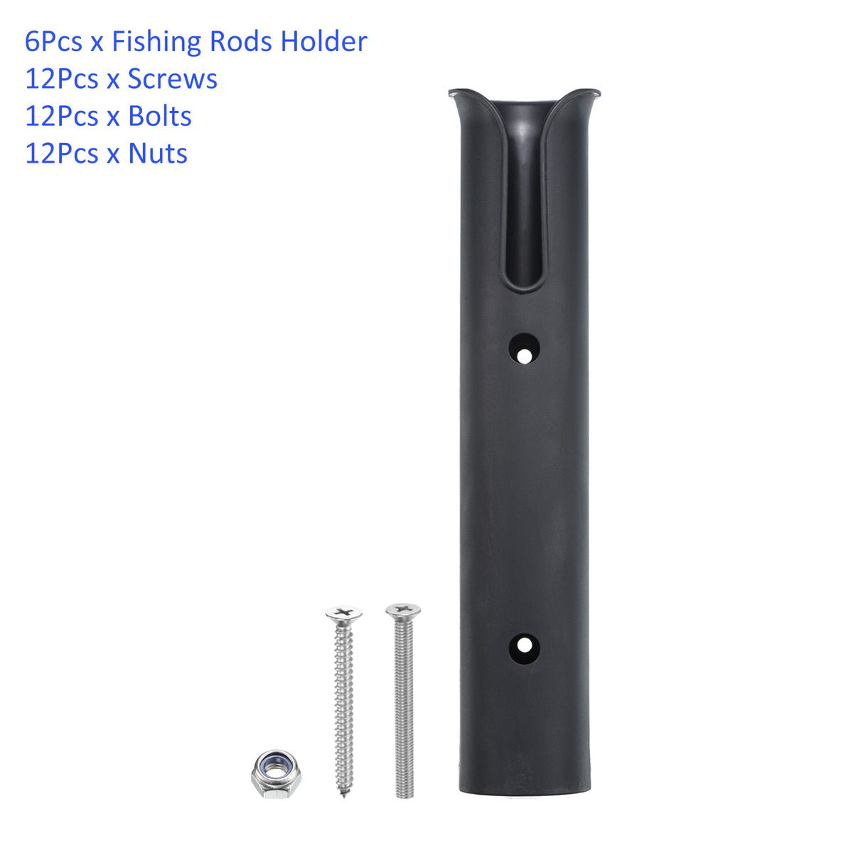 6 Pack Fishing Rod Wall Mount Brackets - Plastic Tube Rack with Screws