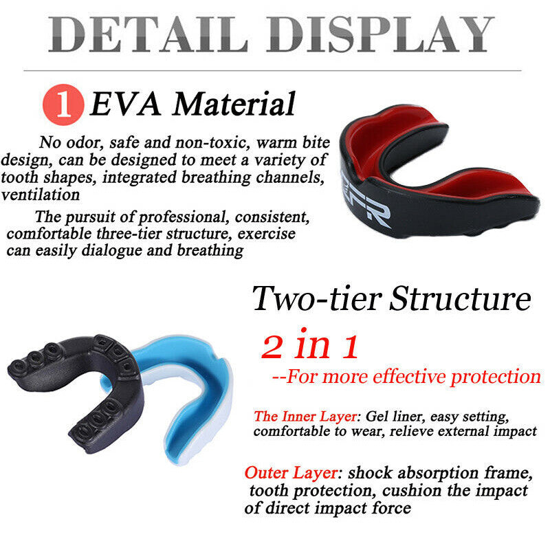 Adult Boxing Mouth Guard Teeth Protector MMA Sports Mouthpiece with Case