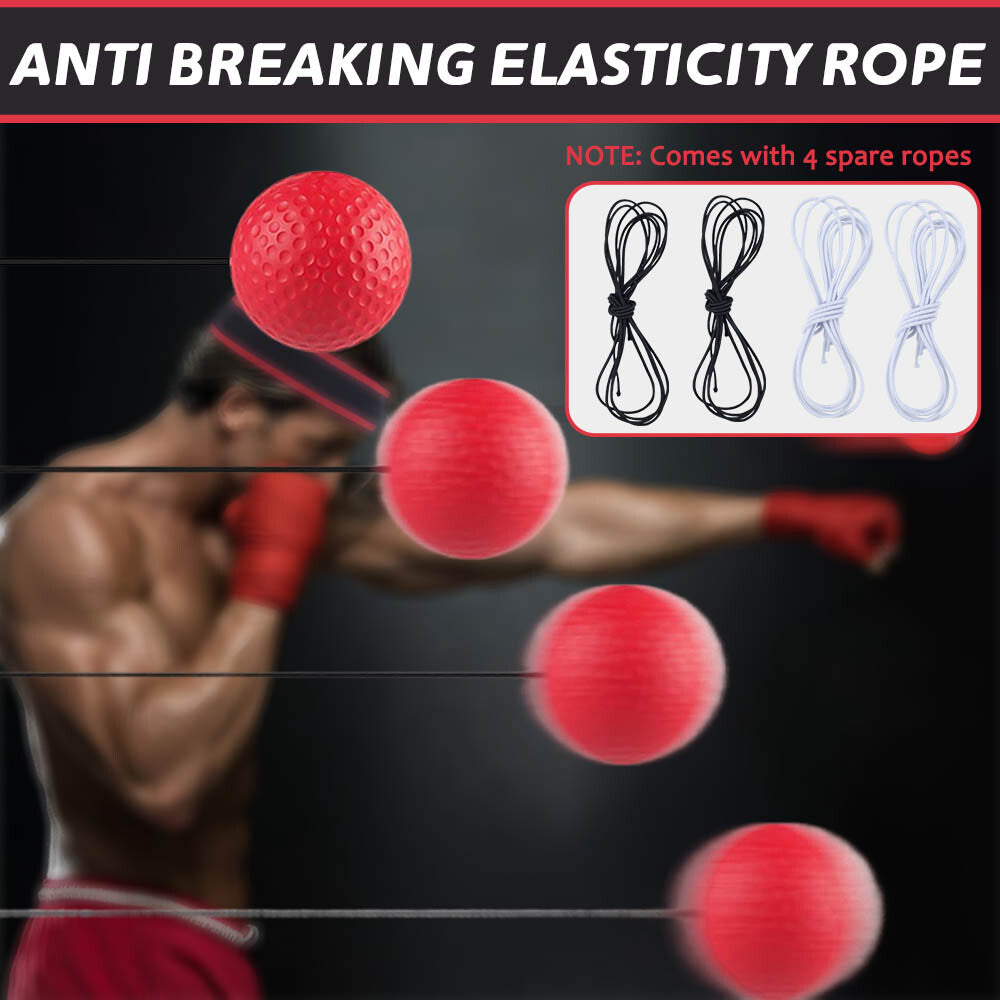 4-Level Boxing Reflex Ball Set with Adjustable Headbands for Kids & Adults