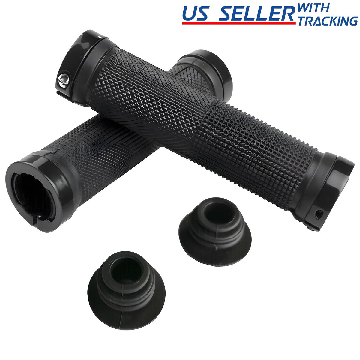 Ergonomic Rubber Bicycle Handlebar Grips MTB Mountain Bike Lock-On Ends