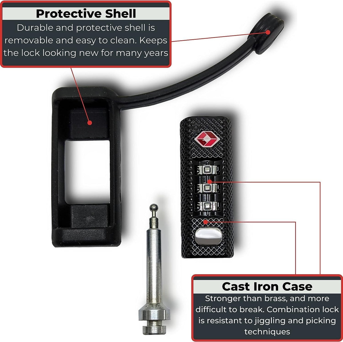 TSA Approved Handgun Case Lock - Durable Cut-Resistant Firearm Lock