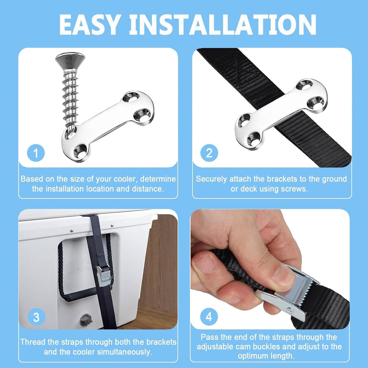 Universal Cooler Tie Down Kit for YETI RTIC and Other Coolers