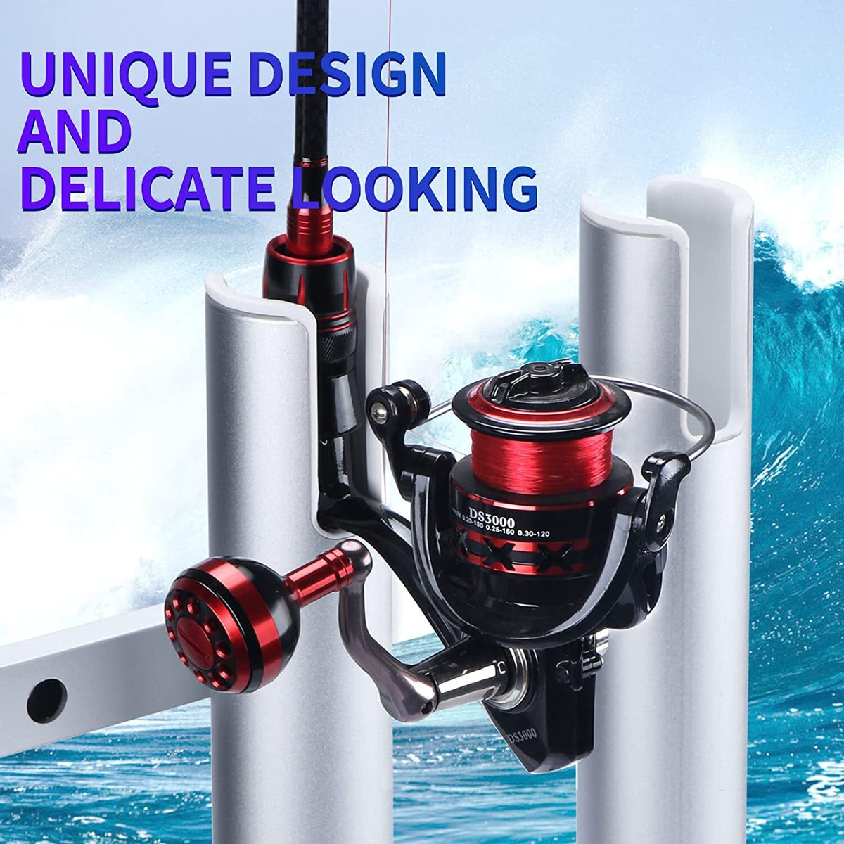 Marine Aluminum Fishing Rod Holder with Multiple Tubes for Boat, Heavy Duty & Corrosion-Resistant