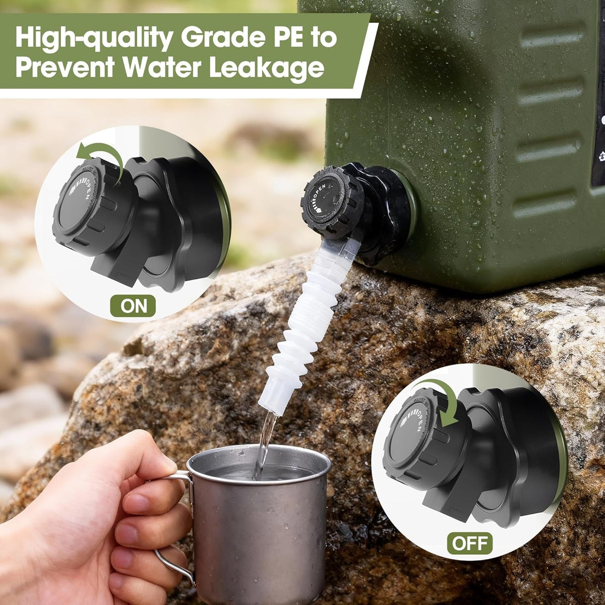 3.2-Gallon Portable Camping Water Jug with Spigot - Leak-Proof, Food Grade, Green