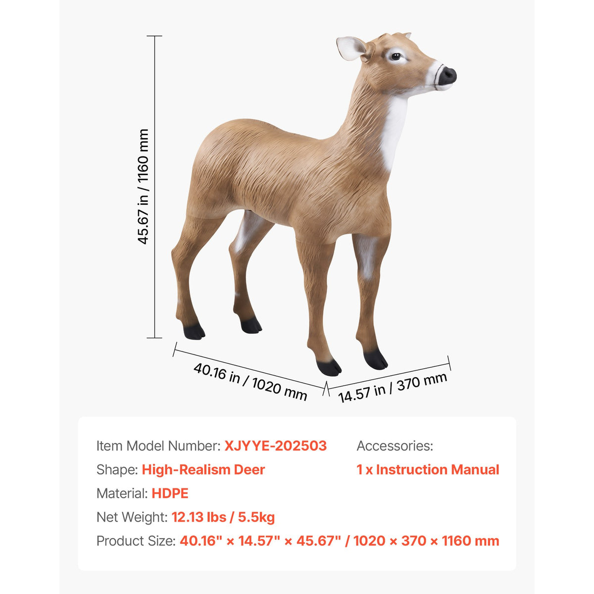 Realistic Outdoor Deer Decoy with Foldable Legs for Hunting and Garden Decor
