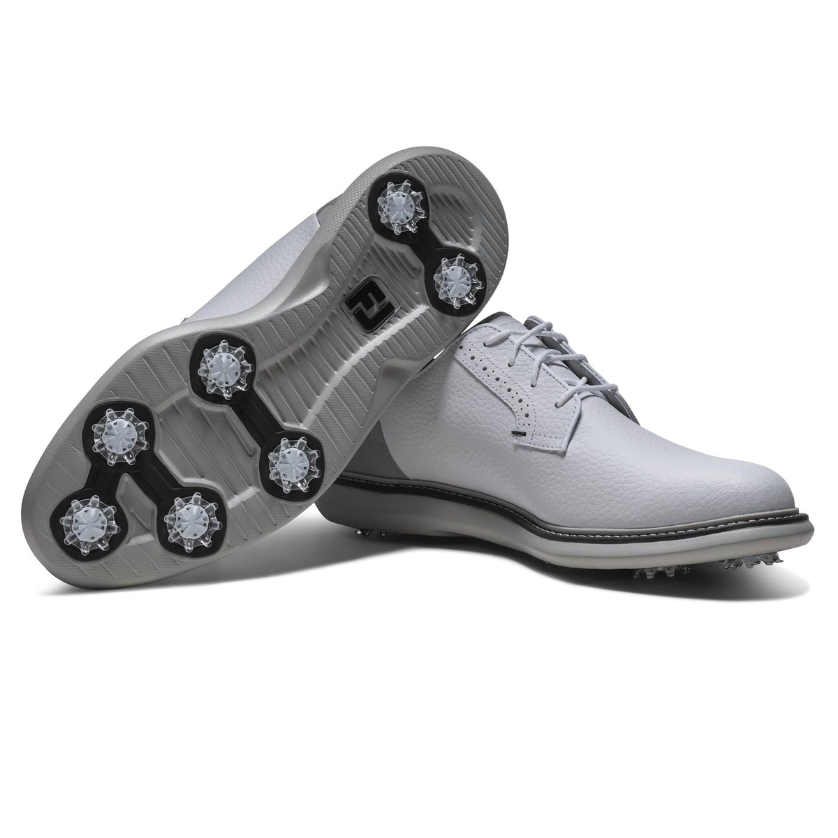 Men's Golf Shoes Waterproof Blucher Leather Size 9.5 White Gray Camo