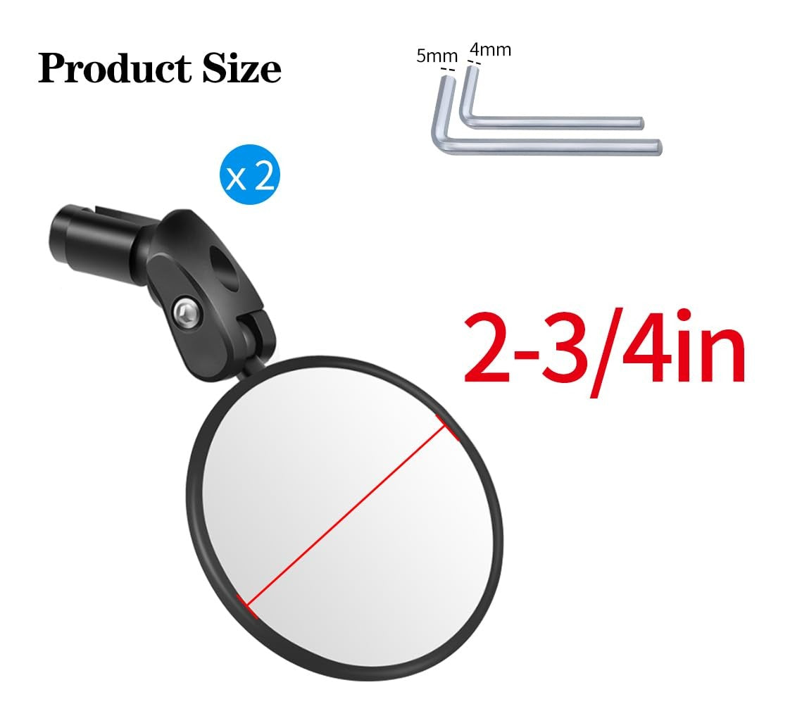 Adjustable Bicycle Rearview Mirror Set - Handlebar Bike Mirrors 2 Pack
