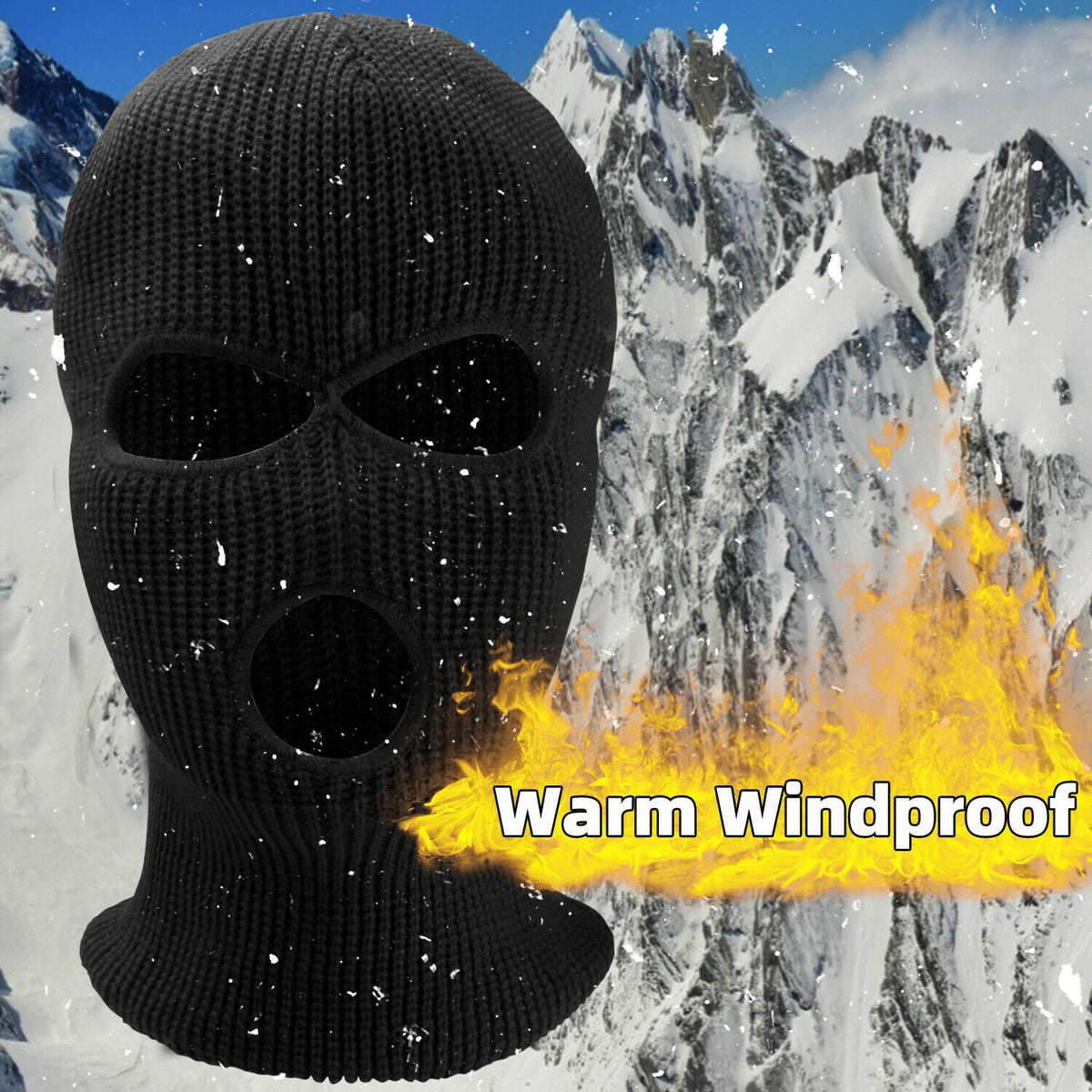 Winter Ski Mask Full Face Balaclava Windproof Fleece Neck Warmer