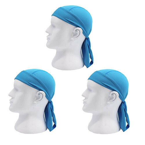 3 Pack Skull Cap Motorcycle Head Wrap Tie Durag Beanie Cycling Bandana