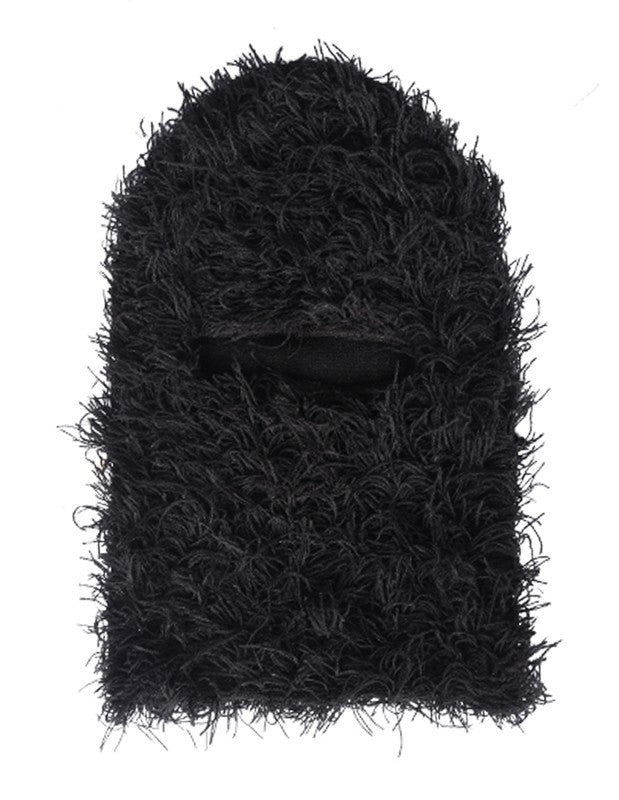 Distressed Knit Ski Face Mask - Windproof Winter Balaclava for Men Women