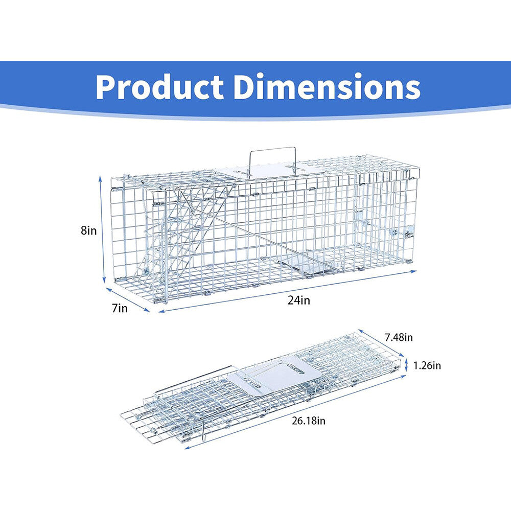 Extra Large Humane Animal Trap for Small Animals 24x8x7.5 Inches