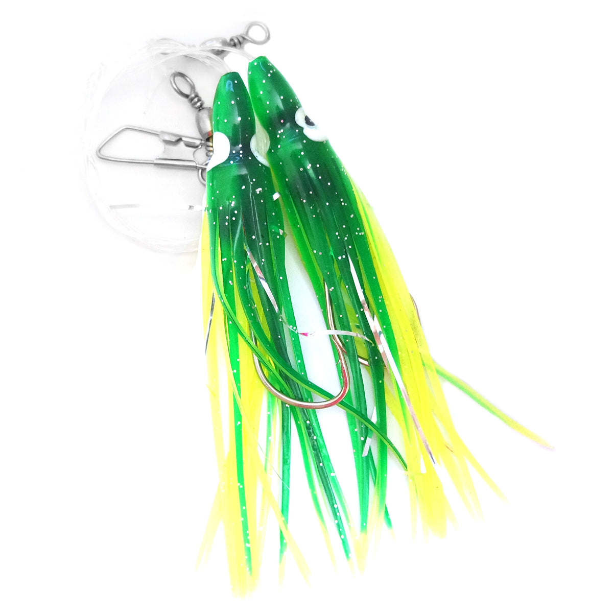 12 Pairs 4.75-Inch Squid Hoochies Fish Rig Lures for Saltwater Bass & Fish