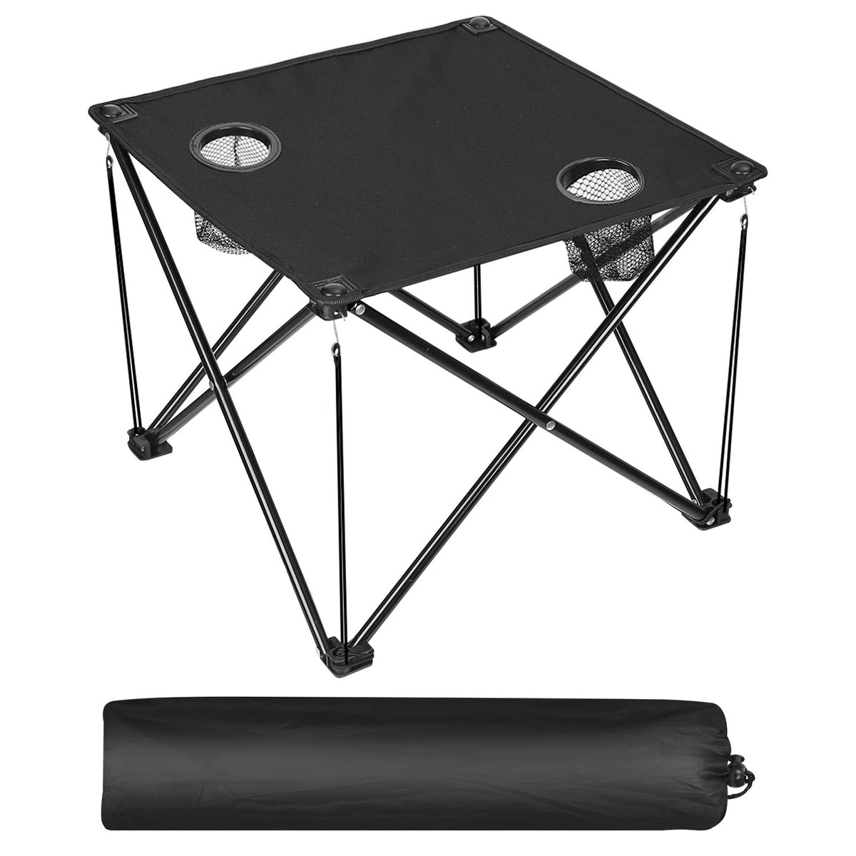 Portable Folding Camping Table with Cup Holders - Lightweigh Outdoor Picnic