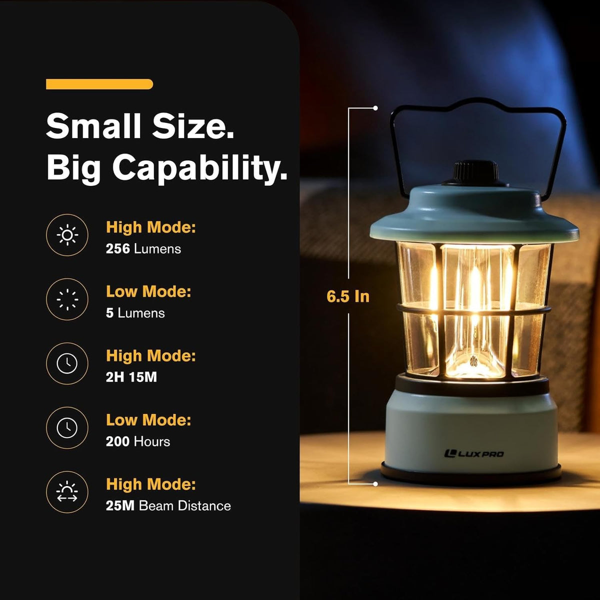 LED Camping Lantern Battery-Powered Emergency Water-Resistant Light