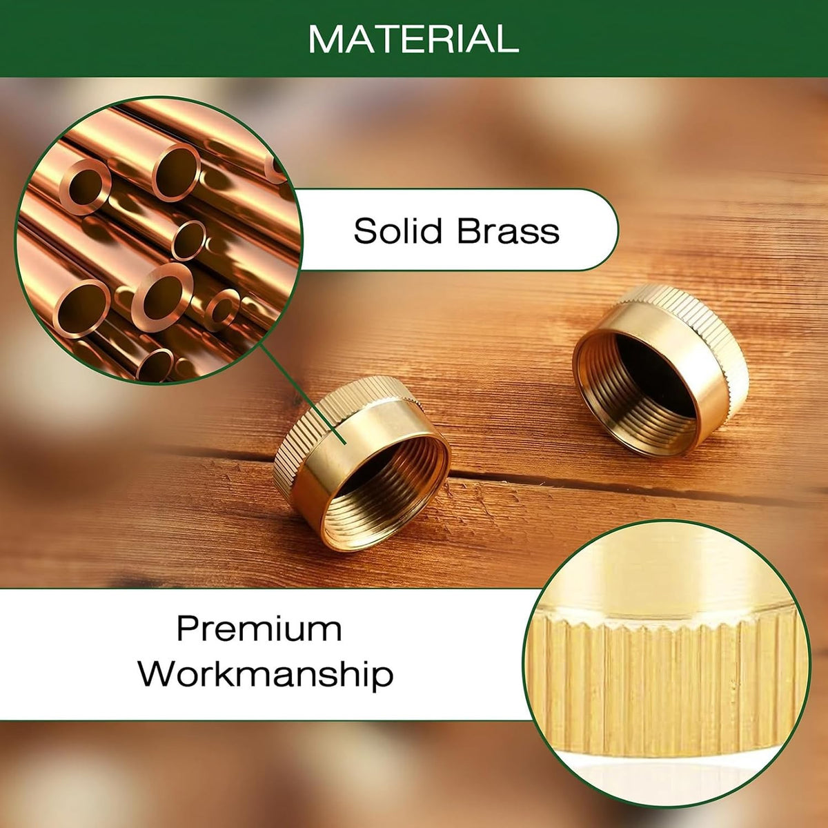 6 Pack 1Lb Propane Bottle Caps - Brass Threaded Valve Covers for Refill & Storage
