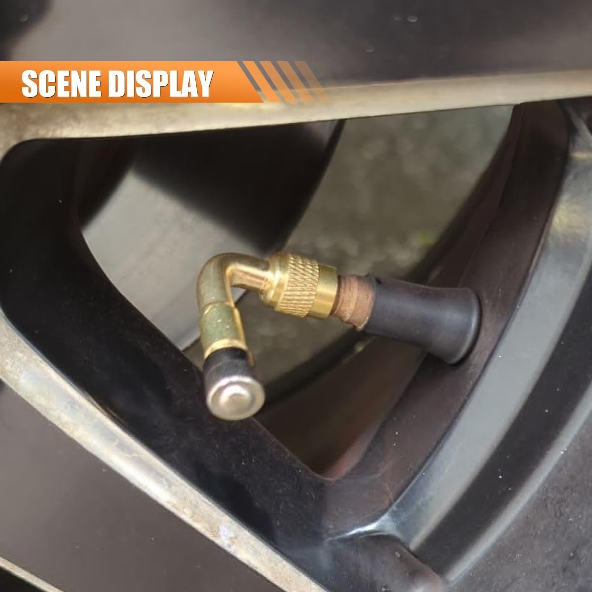 Car Tire Valve Extenders 90 Degree Brass Valve Adapter, Set of 4
