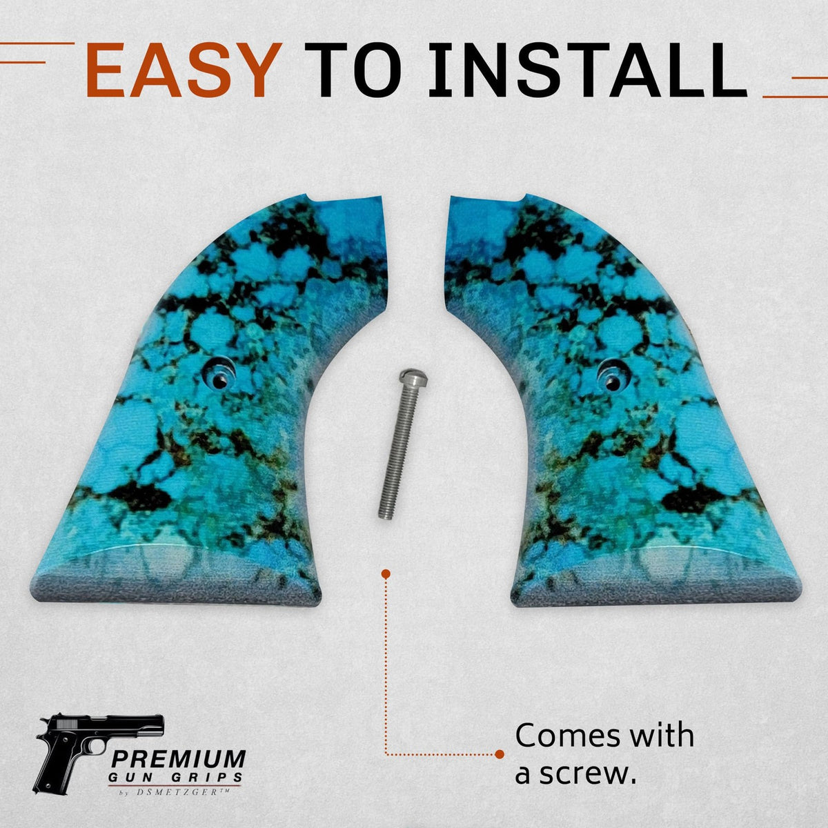 Heritage Rough Rider Revolver Grip Panels - Blue Turquoise ABS Fit .22 LR .22 Magnum