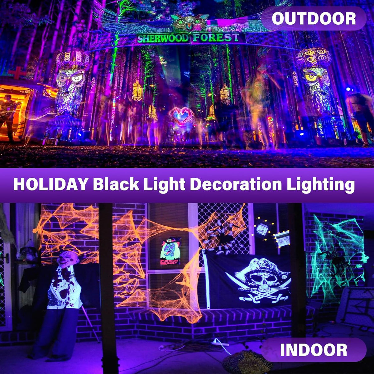 Rechargeable 395nm UV Black Light for Neon Glow Parties and Fluorescent Effects