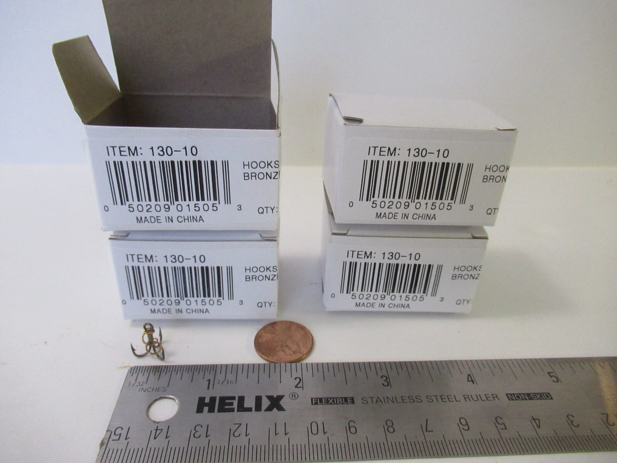 Treble Fishing Hooks - Bronze Spring Bait Hooks for Fish Tackle, Multiple Sizes & Quantities