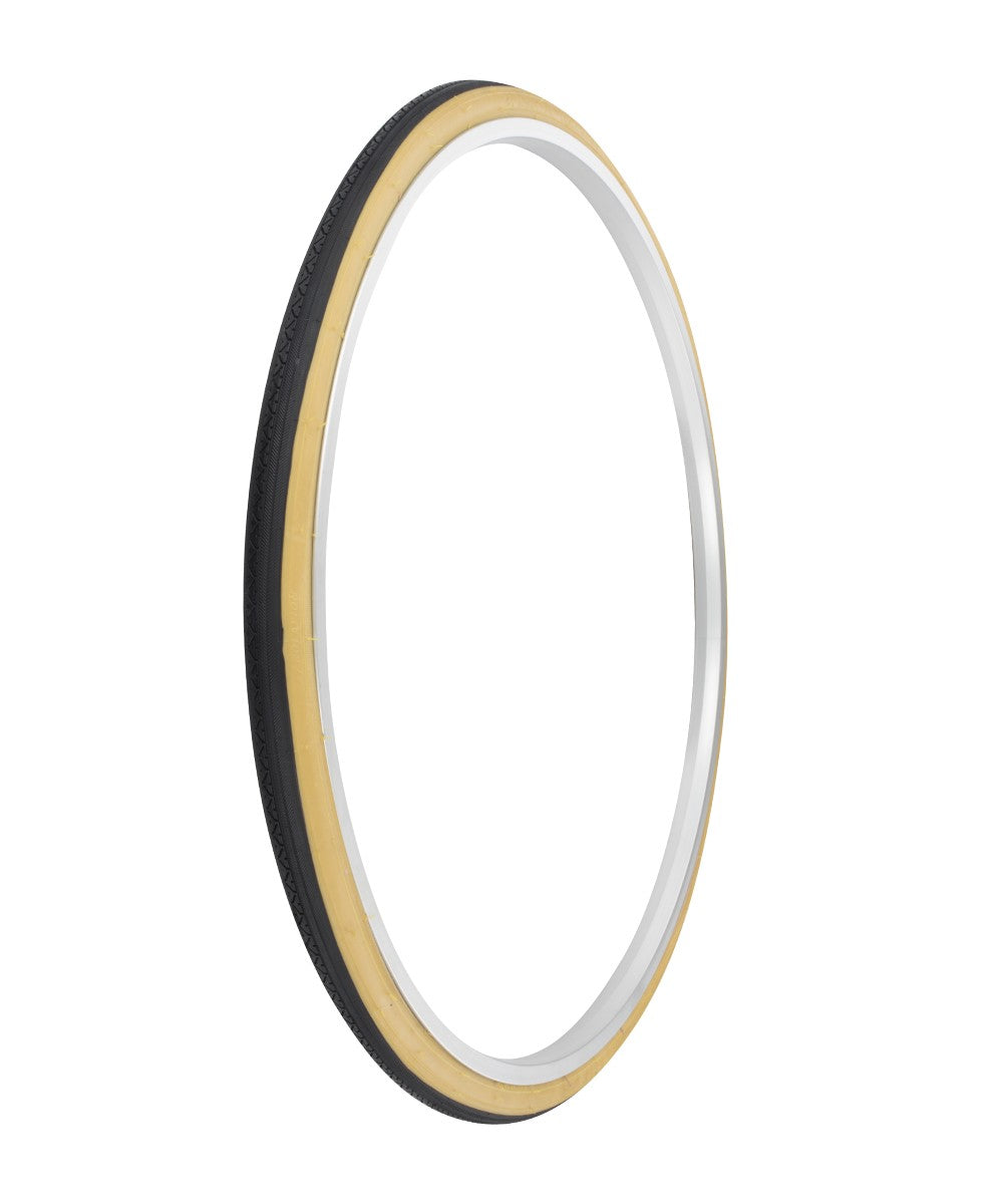 27 Inch Bicycle Tire 1-1/4 Inch Black/Gum Sidewall Touring Tire - Wire Bead