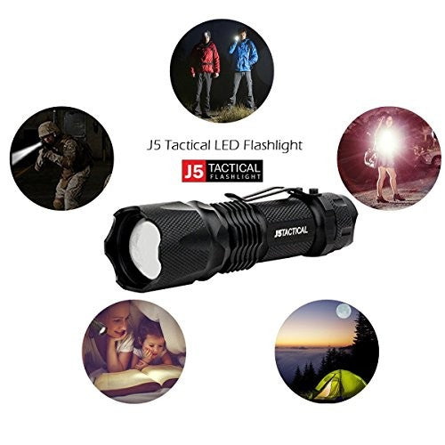 Mini LED Flashlight with Clip 300 Lumens Waterproof Pocket Light - AA Battery