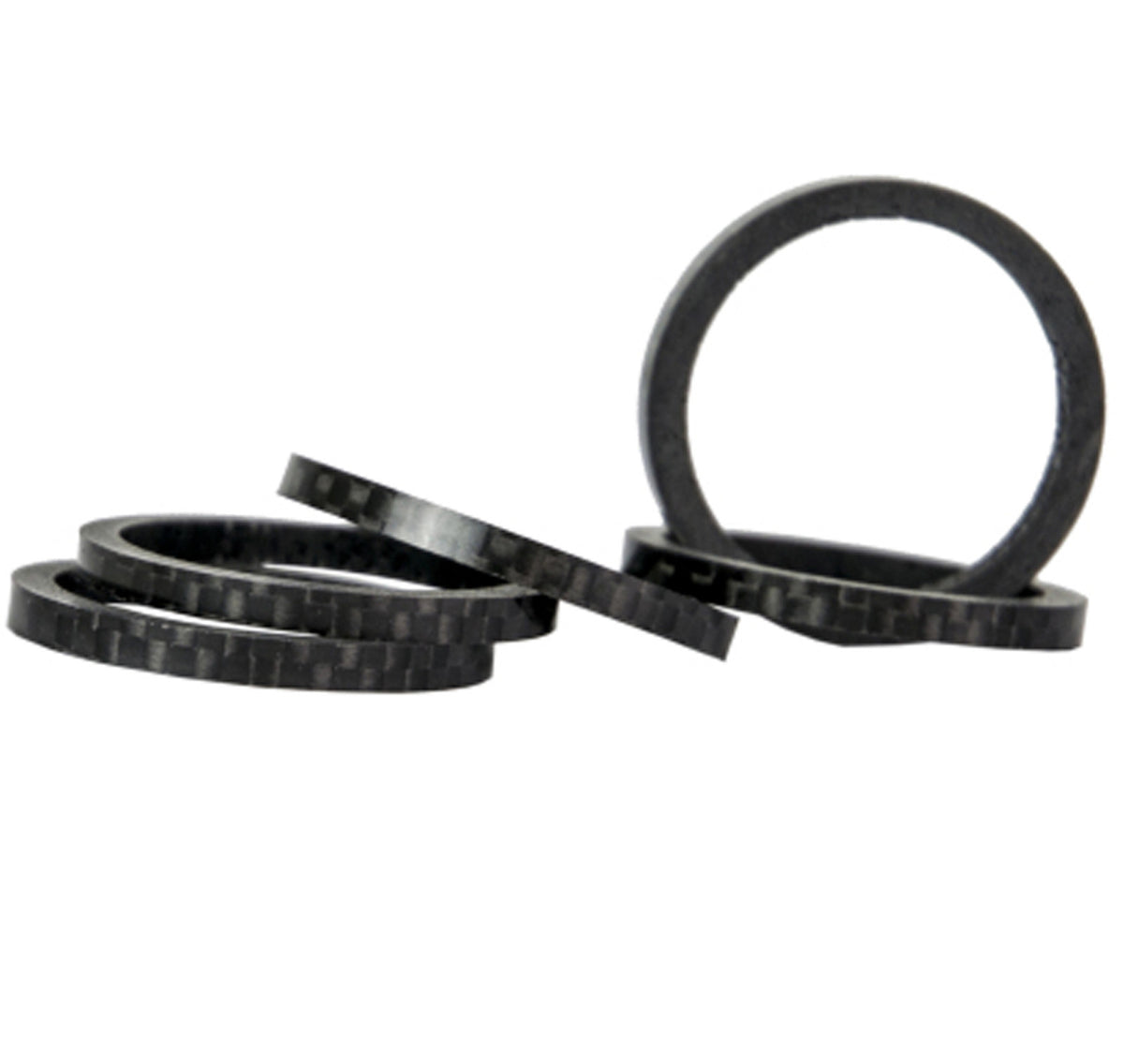 Carbon Fiber Headset Spacers for 1-1/8 inch Bicycle Steerer Tubes - 5/10/15/20mm, 4 Pieces