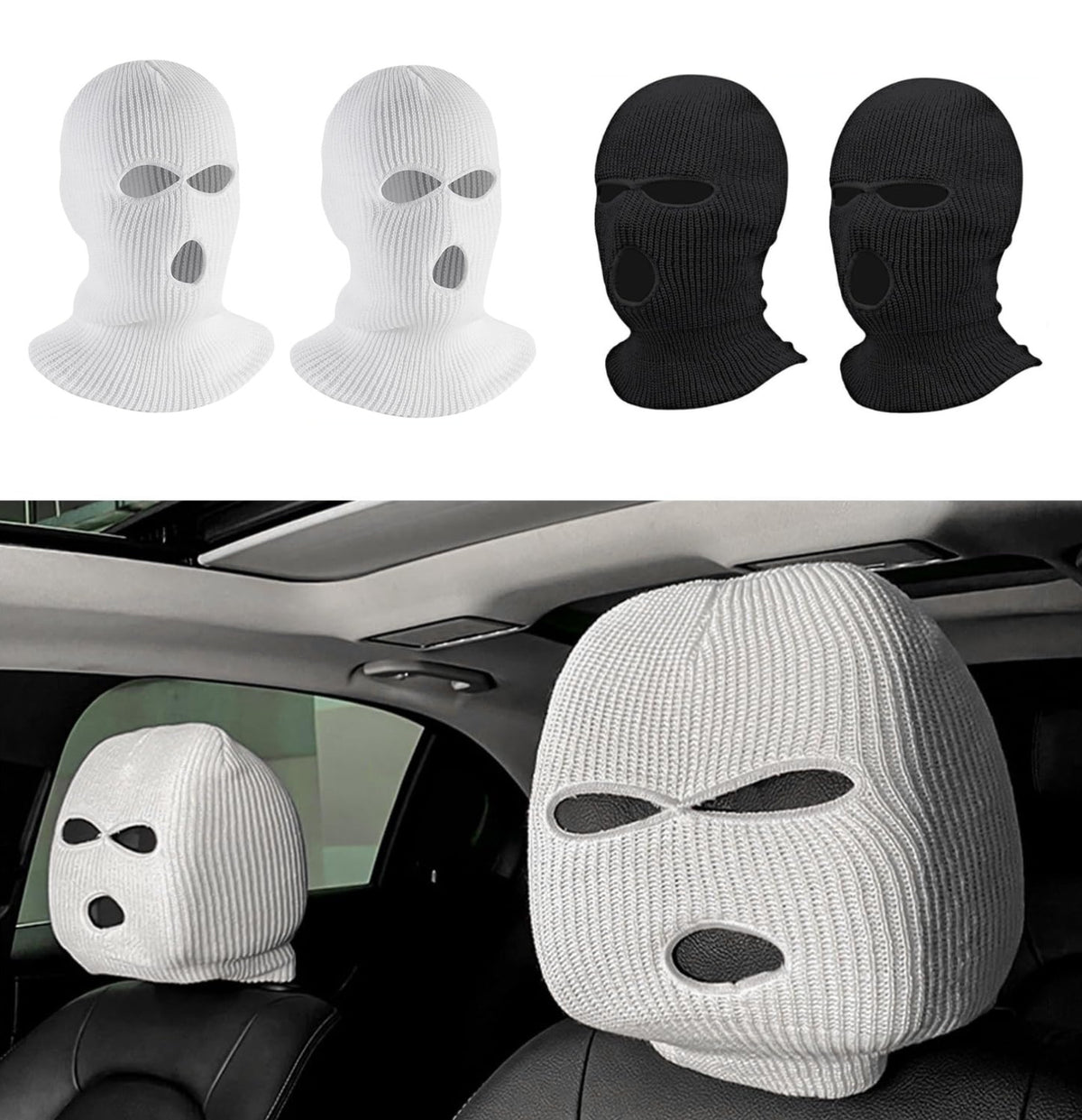 Winter Knitted Face Mask with Full Face Cover Ski Scarf - Unisex Thermal Outdoor Gear