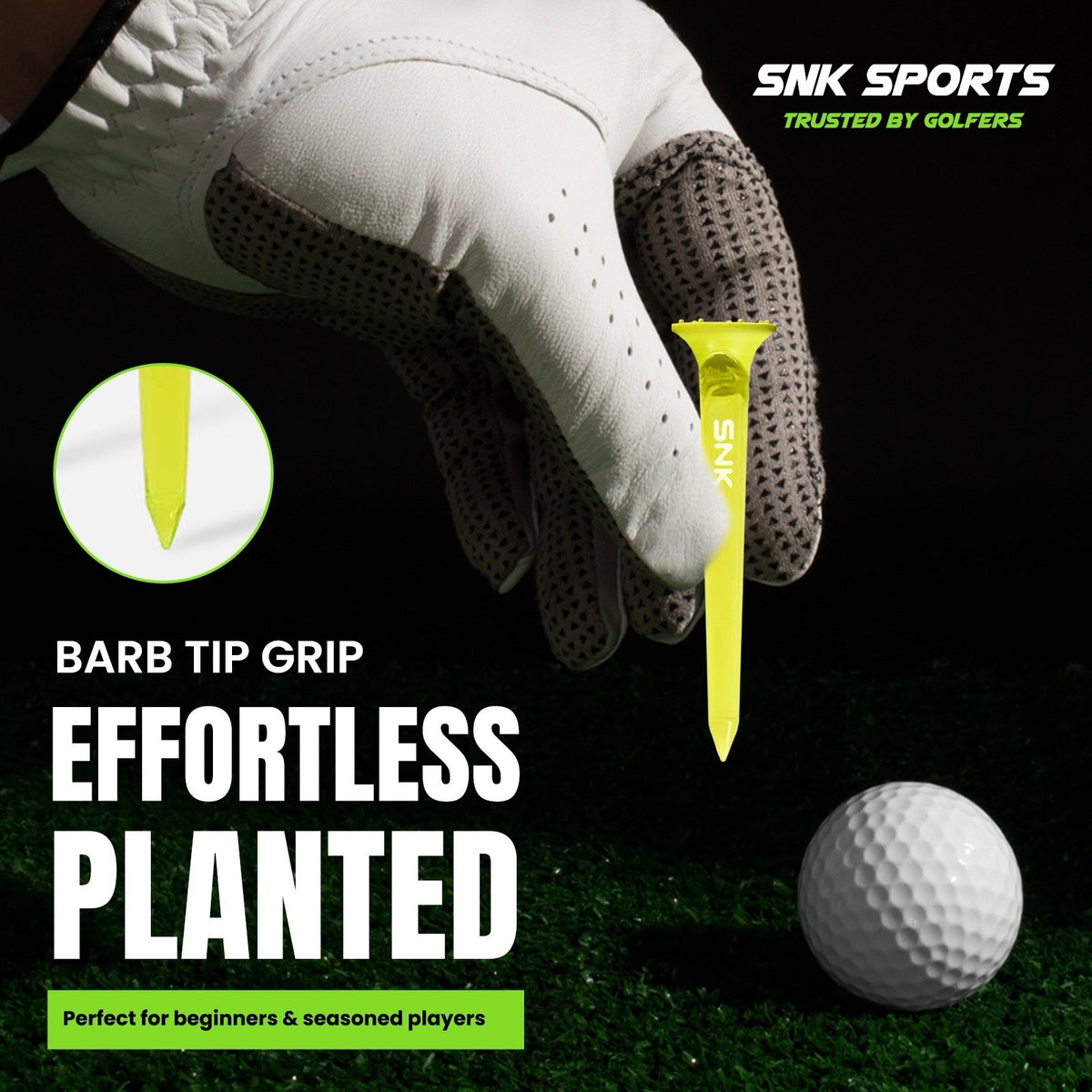 Unbreakable Plastic Golf Tees 21-Pack for Long Drive Performance