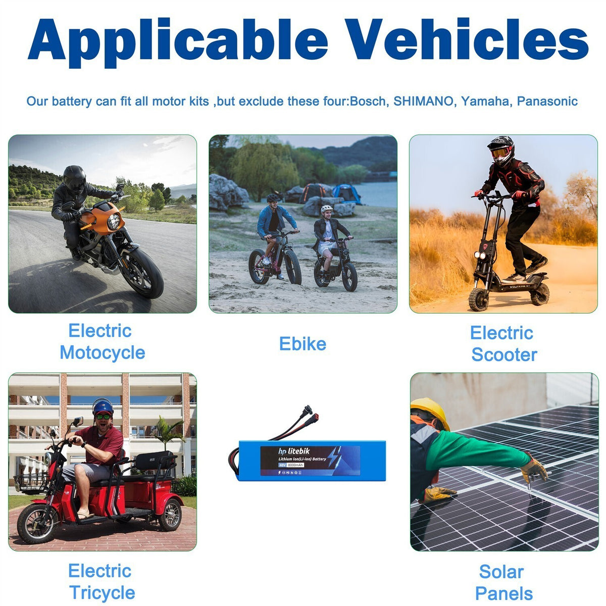 48V Lithium Ebike Battery for 200W-1500W Electric Bicycle Scooter Motor