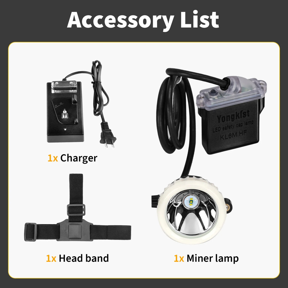 Rechargeable LED Mining Headlamp with 1+2 Super Bright White & Red Lights