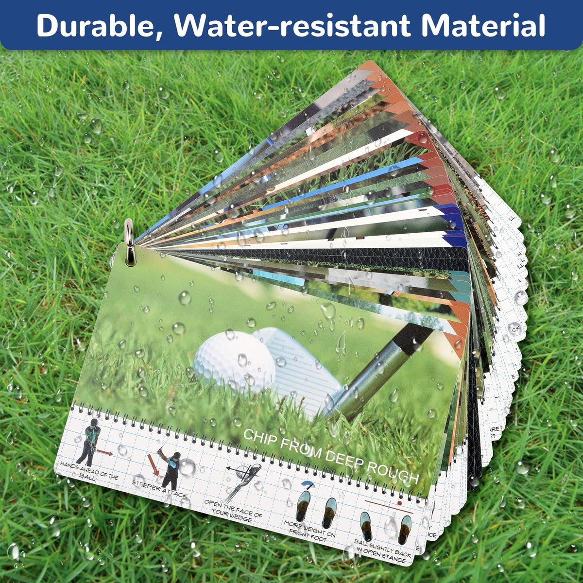 Golf Reference Cards Waterproof & Durable - Rules & Tips for All Skill Levels