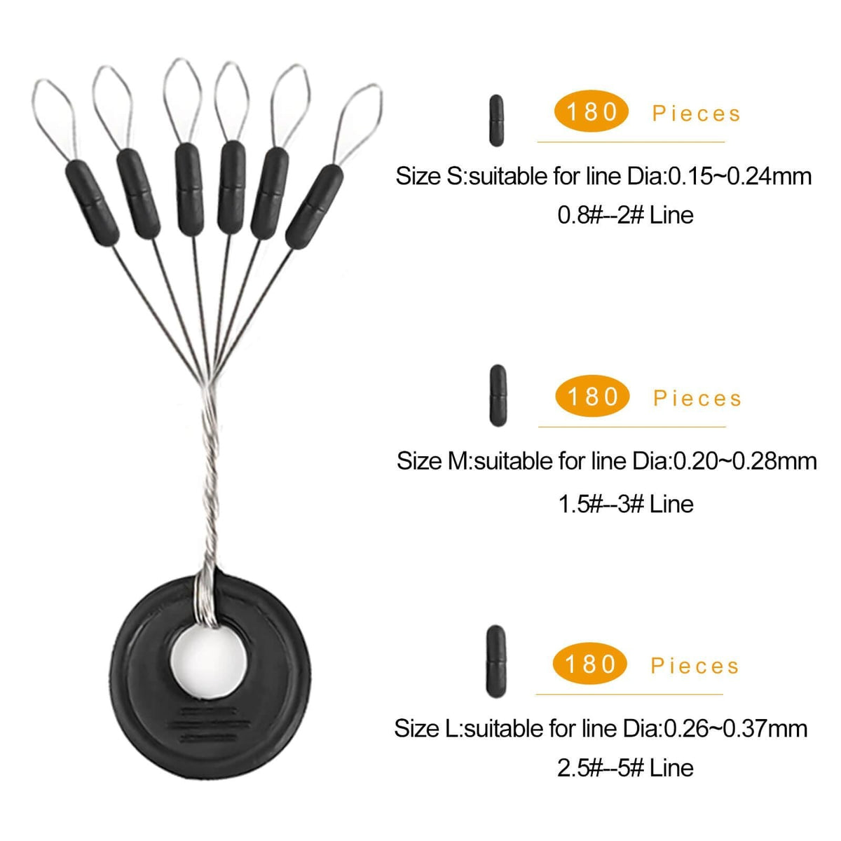 Fishing Bobber Stops Kit - 1080 Rubber Floats and Sinkers for Line Adjustment