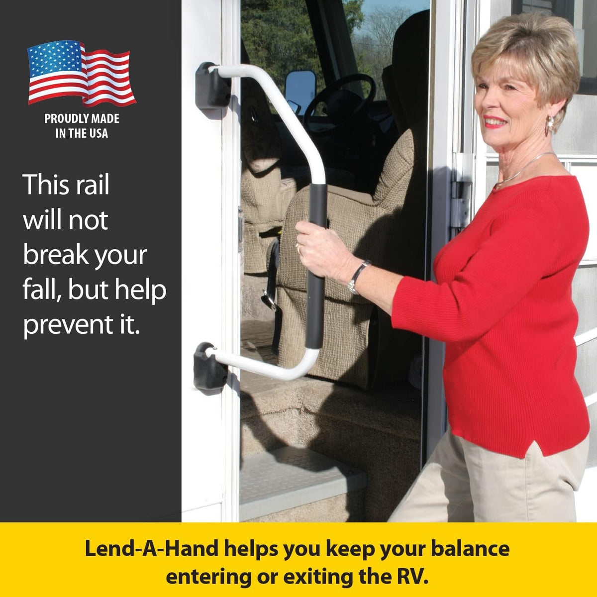 RV Door Grab Handle Fold Away Bar - Secure Indoor & Outdoor Hand Rail