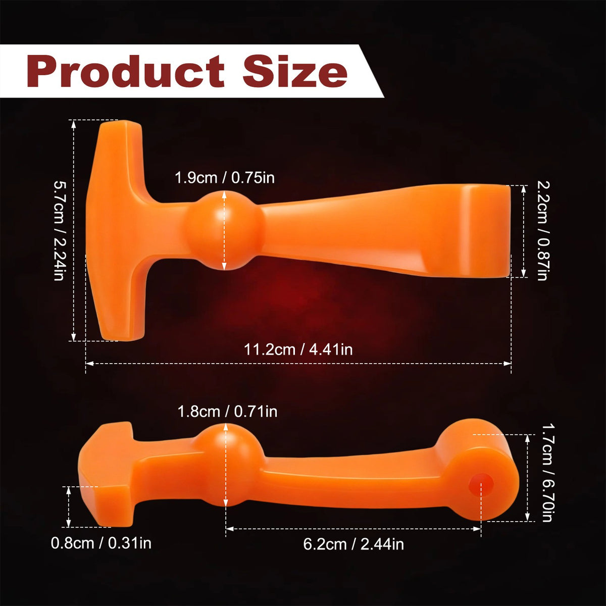 Set of 2 Orange Silicone Cooler Latches Replacement for Yeti RTIC