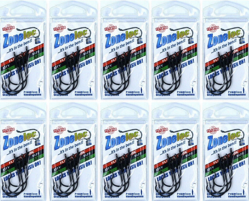 Fishing Hooks Pack - Heavy Duty Flippin' Hooks Size 5/0 Black Chrome, 10 Pack