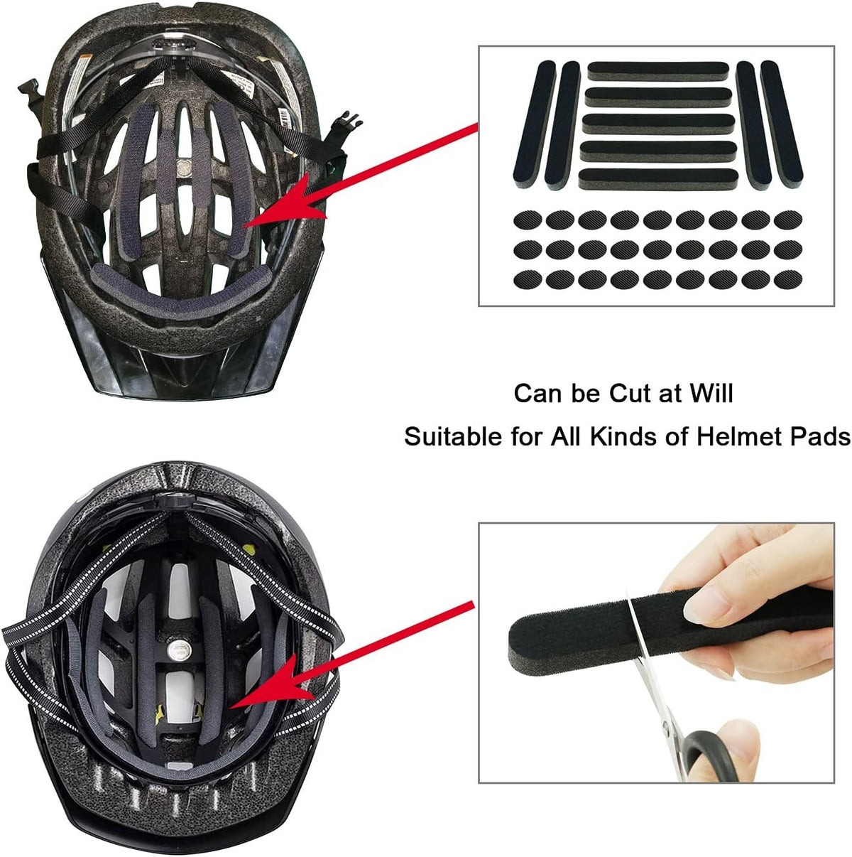 Helmet Foam Padding Kit Replacement for Bicycle and Motorcycle Helmets