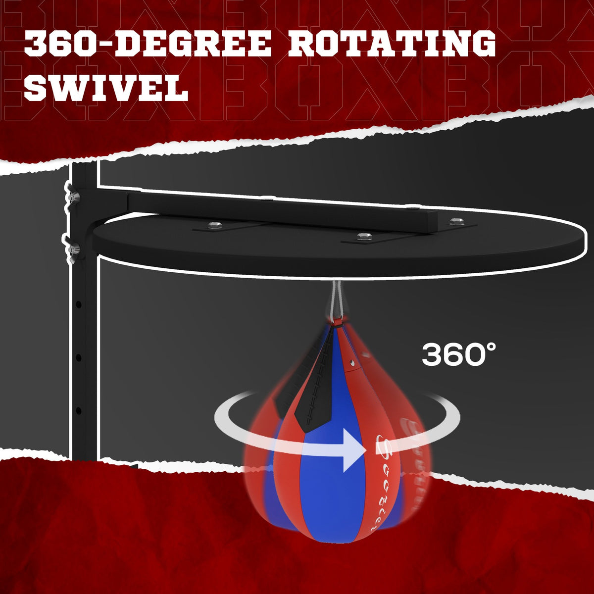 Wall Mounted Speed Bag Platform with Adjustable Height and Swivel Ball for Boxing Training