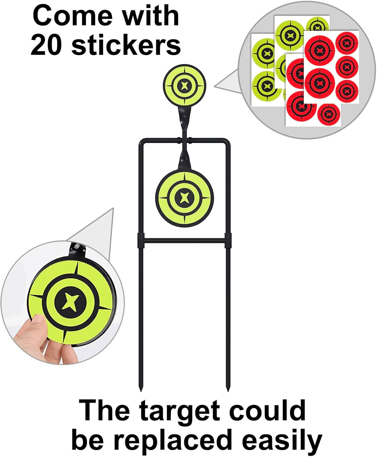 Heavy Metal Double Spinner Shooting Targets - Auto Reset, 3/8" Thick, Durable for Handgun & Rifle Practice