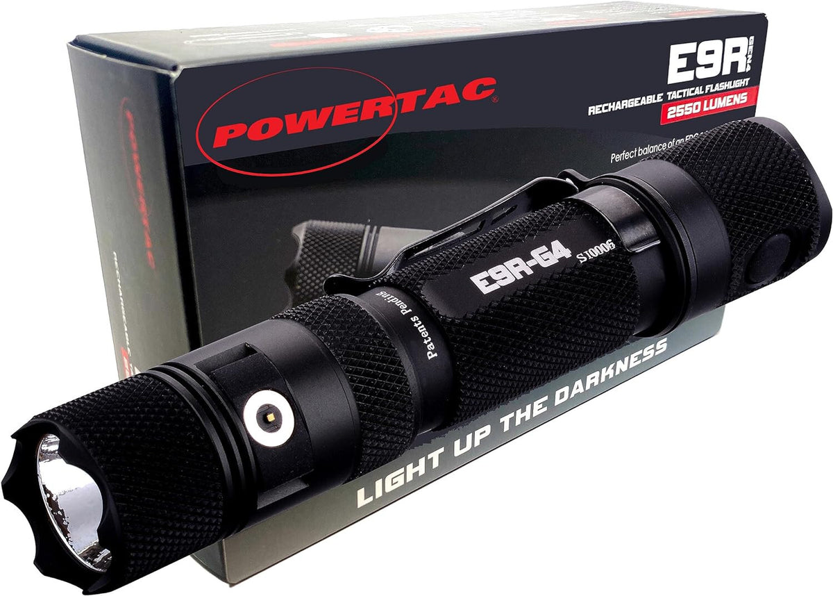 Rechargeable LED Flashlight with Holster - 2550 Lumens, USB Powered