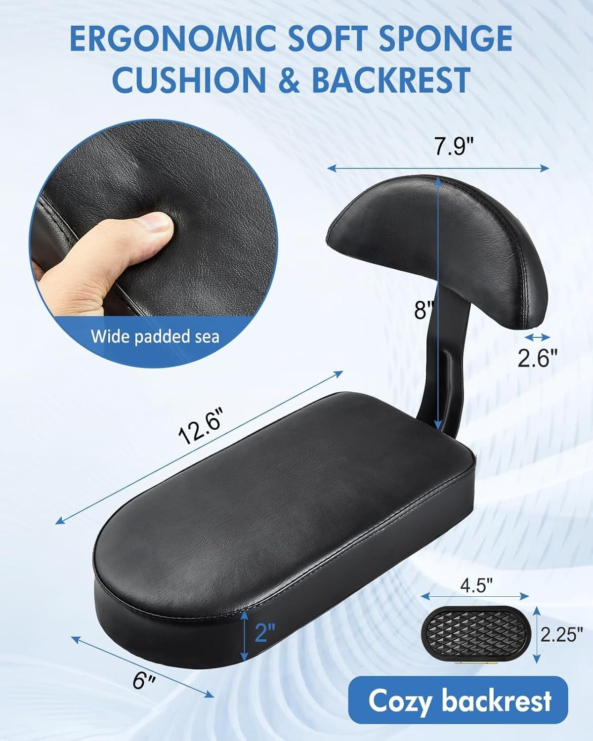 Kids Bicycle Seat Set with Backrest & Safety Armrest - Fits Most Bikes