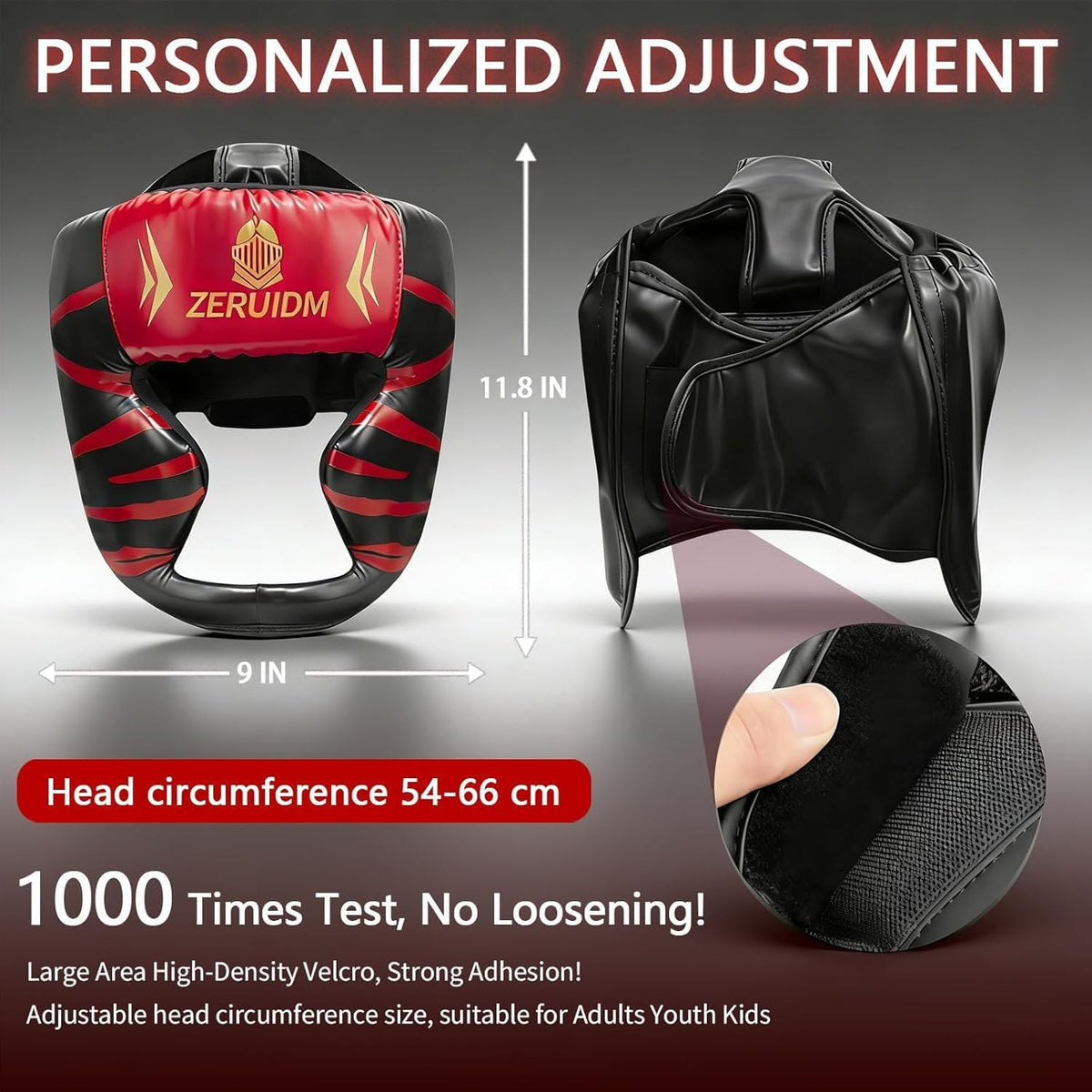 Kids and Adult Boxing Headgear with Tiger Print, Adjustable & Impact-Absorbing