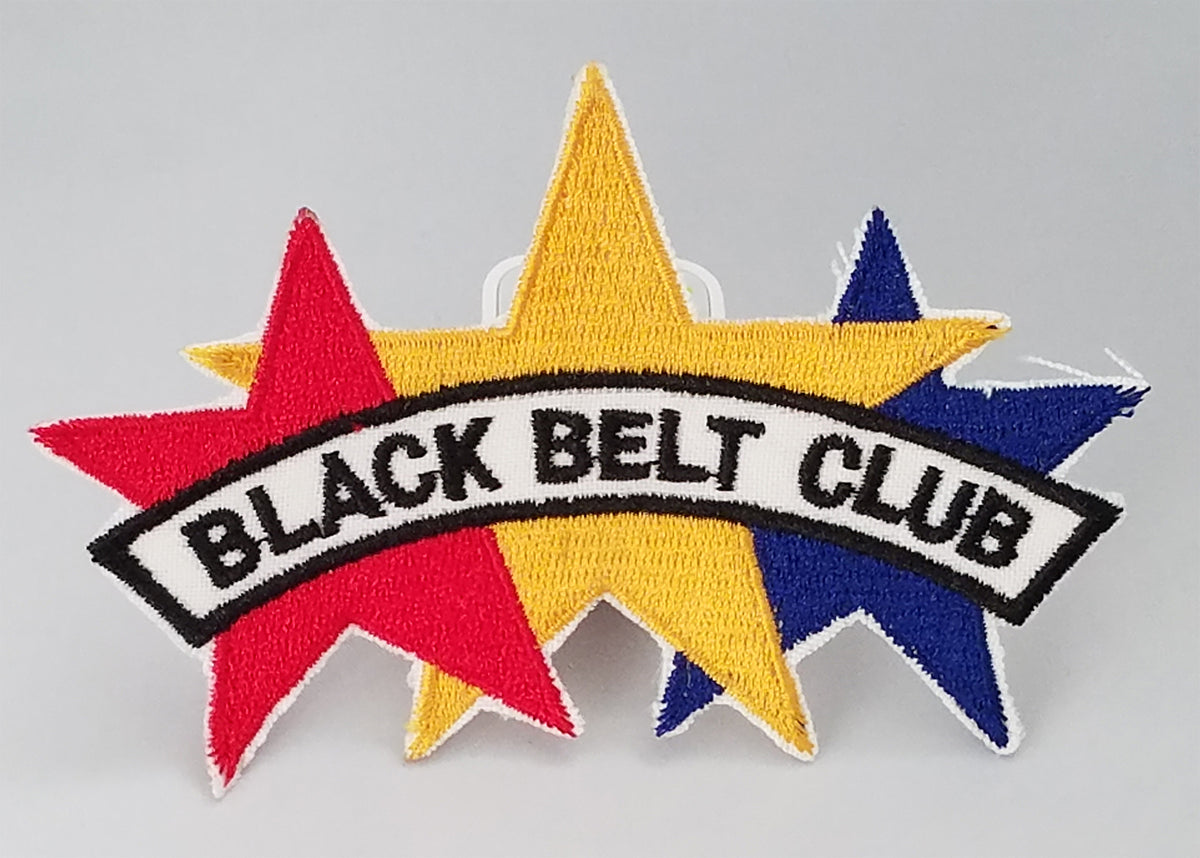 Martial Arts Patch 5 Inch Black Belt Club Embroidered Sew-On or Heat-Activated