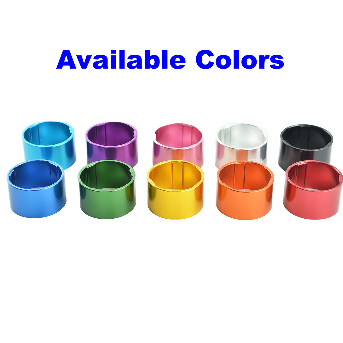Lightweight Bicycle Headset Spacers Set - 1 1/8 Inch Alloy, Silver, 2/3/5/10/15/20mm