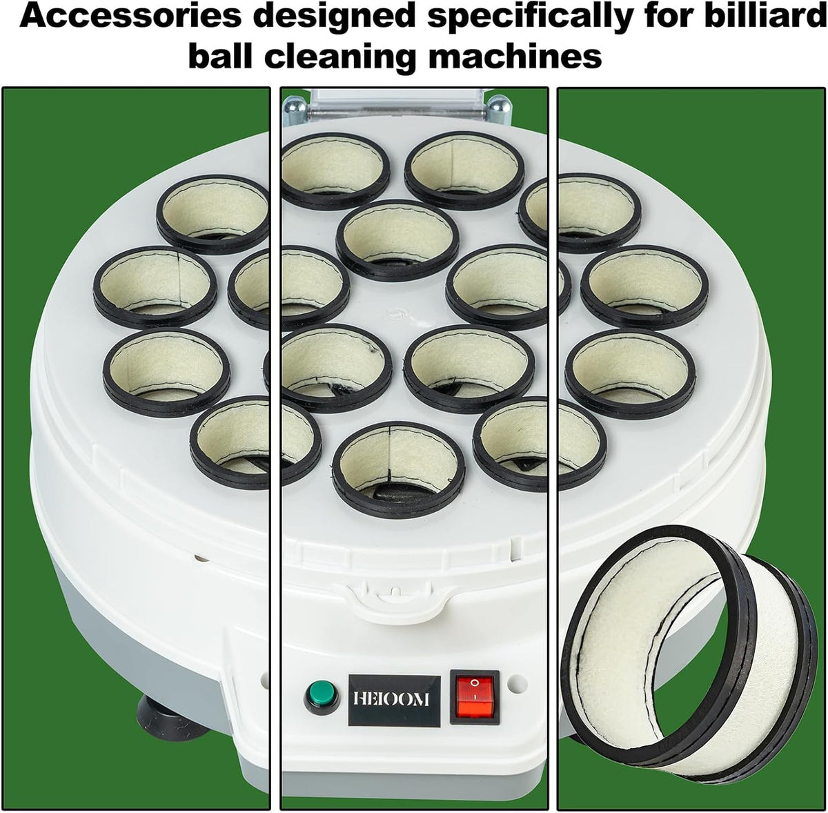 Billiard Ball Polishing Kit 16 Wool Rings + 1 Wool Felt Pad - Ball Cleaner & Polisher